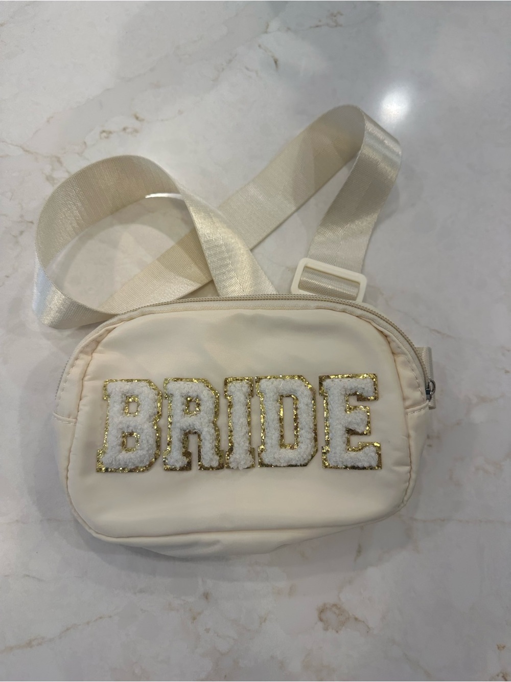 Bride Embellished Crossbody Bag in Cream
